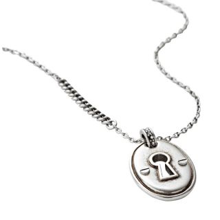 Fossil Brand Boyfriend Starter Charm Necklace Silver Tone Chain $38