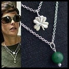 Four Leaf Clover Charm Shamrock Layer Chain Necklace Silver pendant