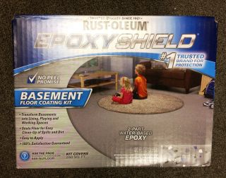 New Epoxy Shield Basement Floor Coating Kit in Gray Satin