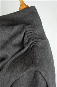 French Cop Copine Fluor Long Wool Coat Jacket Shrug 2 PC Set 38 Gray