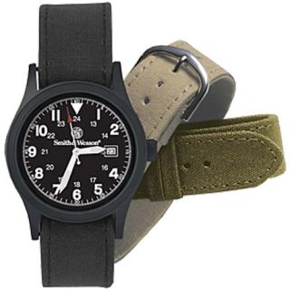 SMITH & WESSON Military Watch 3 Bands, OD, tan and black, GREEN FACE
