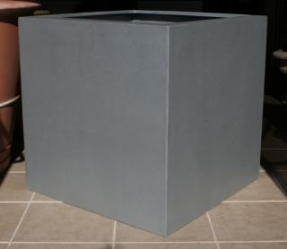 Contemporary Fiberglass Geometric Cube Planter 28