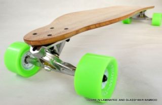 Laminated Bamboo and Fiberglass Longboard Skateboard