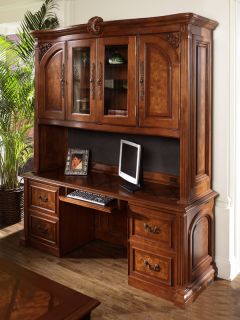 double pedestal executive computer credenza hutch flutted marble