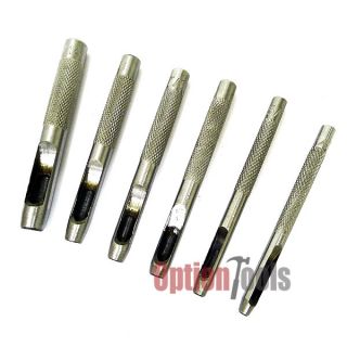 6pc Small Sizes Hollow Punch Cuts Holes Leather Plastic Rubber Gasket