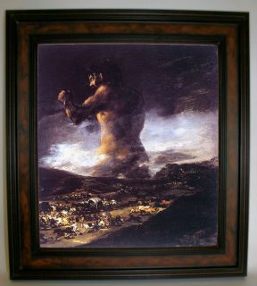 Goya The Colossus Walnut Framed Giclee Print Canvas Art Reproduction s