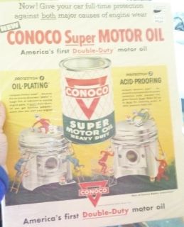  1954 Conoco Super Motor Oil Continental Oil Co Ad