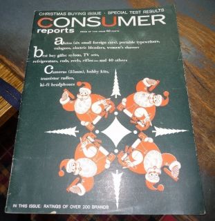 November 1957 Consumer Reports Christmas Buying Issue