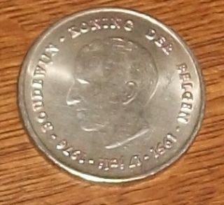 1951 1976 Belgium 250 Franc Frank King Blaudouin Large Silver Coin AU