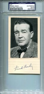 Frank Leahy Signed Cut PSA DNA Autographed Notre Dame