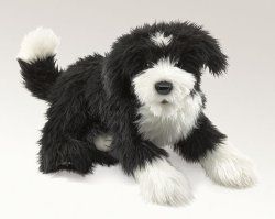 Folkmanis Portuguese Water Dog Puppet with Moveable Mouth New