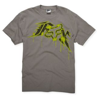 Fox Racing Unify Drip Tee T Shirt Gray Acid Green Adult XLarge XL Co