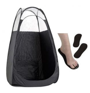  Airbrush Sunless Tanning Tent Black w 12 Pair Black Sticky Feet