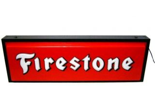 Vintage Firestone Lighted Double Sided Car Dealership Gas Station