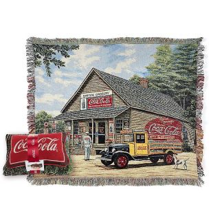 Coca Cola Vintage Lady Throw and Pillow Set Exclusive