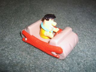 fred flintstone plastic toy car 1990 hanna barbera stone age