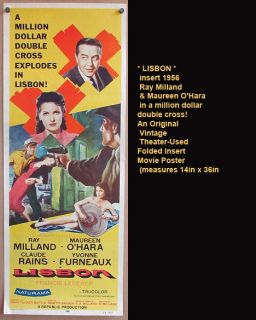 Lisbon 1956 Original Movie Poster Crime Thriller Ray Milland Maureen O