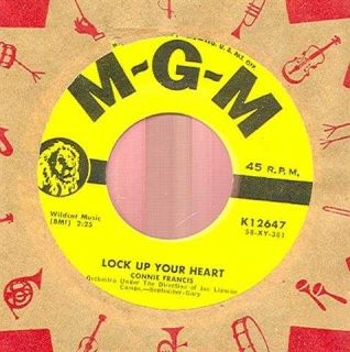 CONNIE FRANCIS 45 Lock Up Your Heart Im Sorry I Made Y EX (45s 1862)