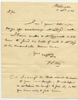 Francis Scott Key 1838 Autograph Letter Signed ALS
