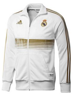  Madrid Adidas Training Jacket Anthem TG 2011 12 White Polyester