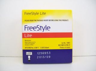 50 FreeStyle Lite Diabetic Test Strips Exp 9/2013 Free Style Retail