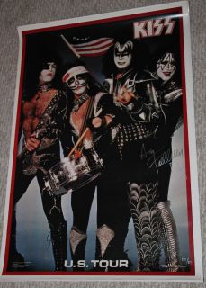 Kiss Ace Frehley Autographed 76 on Tour Poster