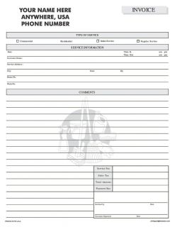 100 2 Part NCR Carbonless Forms House Cleaning Invoice
