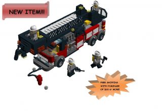 Lego Town City CUSTOM FIRE LADDER BUCKET TRUCK Instructions only