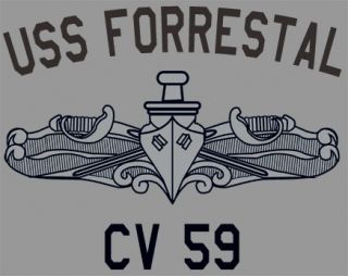 US Navy USS Forrestal CV 59 T Shirt Aircraft Carrier
