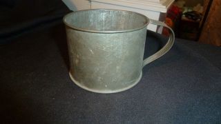  Era Tin Cup Old Military Collection Labeled  Fort Laramie 