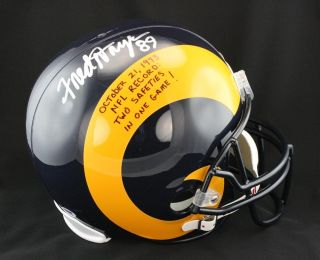 Fred Dryer Signed La Rams F s Helmet Huge Inscription ITP PSA DNA