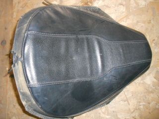 Distressed Black Leather Saddle Solo Seat Pre 2000 Softail Fat Boy