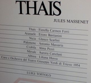 Thais Live 1954 Forti Bastianini Toffolo RARE Italy 3LP Box Set Near