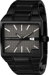  Exchange Watch Mens Black ion Plated Stainless Steel Bracelet