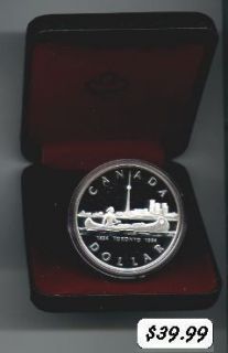  CANADA 150th Anniversary TORONTO Silver Dollar DEPICTS CANOE AND CITY