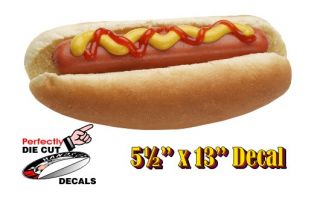 Ketchup Hot Dog 5 5x13 Decal Sign for Hot Dog Cart or Concession