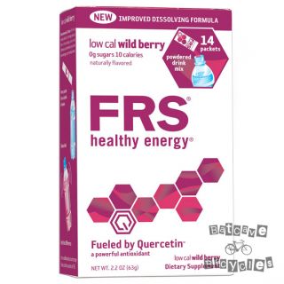 New FRS Healthy Energy Powdered Drink Mix Low Cal Wild Berry 14 Box