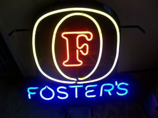 Bright Fosters Neon Sign Fosters Beer Neon Red Blue White Yellow