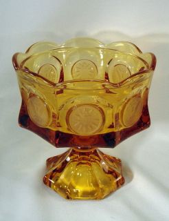 Fostoria Amber Coin Glass Wedding Bowl Compote