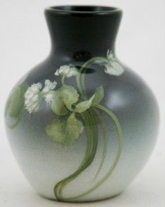  Iris Glaze Cabinet Vase 1904 by Fred Rothenbusch w Clover Mint