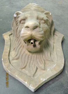 Lion Head Water Fountain Spout Indoor Outdoor Wall Mounted Cement