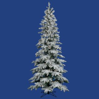 ft White Flocked Downswept Clear Lights Christmas Tree Pre Lit