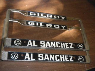 Gilroy VW Al Sanchez License Plate Frames Pair 2