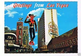 Fremont Street Vegas Vic Downtown Old Post Card 1960S