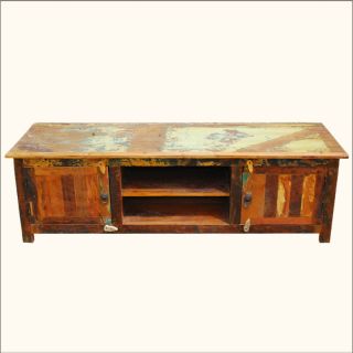  Media Stand Rustic Distressed Storage TV Entertainment Center