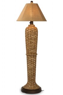 60 inch Outdoor Floor Lamp Resin Bamboo Linen Sunbrella