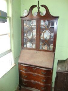  Antique Flip Top Desk Secretary Cabinet