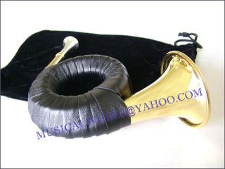 description brand new lacquered brass bugle horn