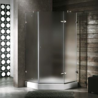 Neo Angle Door Frameless Shower Enclosure with Base Knob Handles 40 x