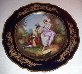 ANTIQUE 19th CENTURY SEVRES TYPE Hand Painted VTG ARTIST SIGNED